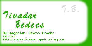 tivadar bedecs business card